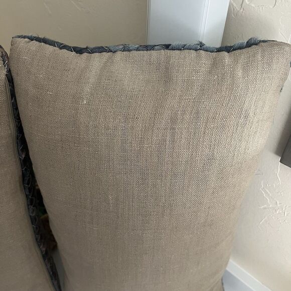 Leather Rectangle Home Décor Pillows for sale | eBay Arhaus Woven Blue Leather Bovine Lumbar Throw Pillows Set 2 Down Inserts 19”X11”